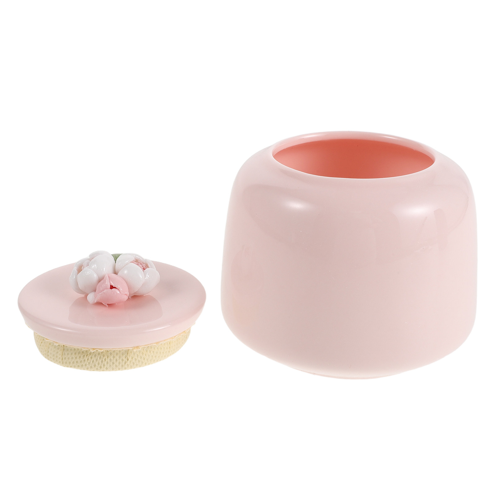 Coffee Tea And Sugar Canisters - Ceramic Tea Jar Pink Porcelain Food