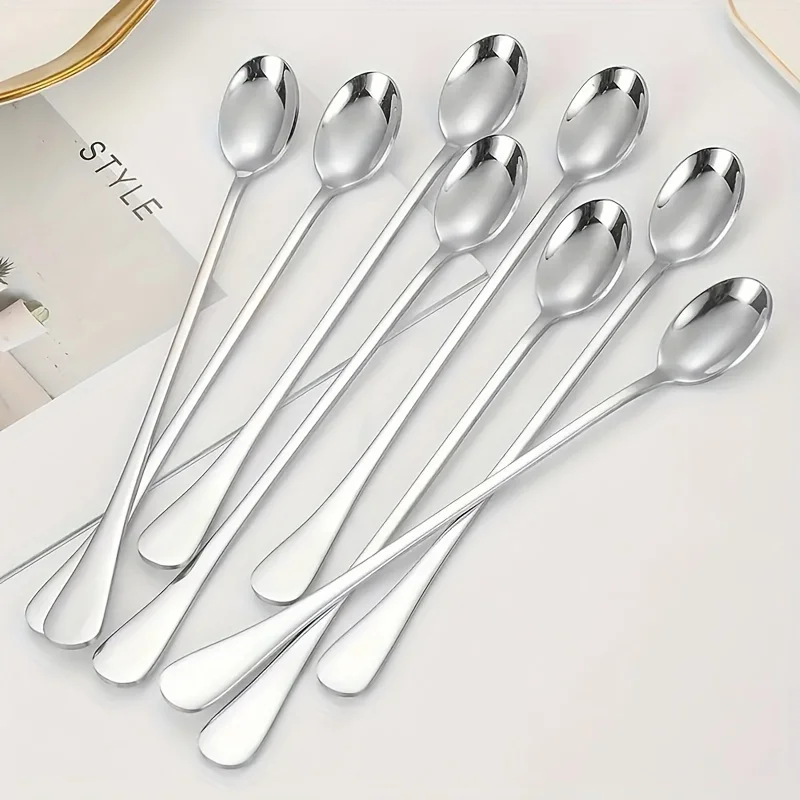 Tea Coffee Utensils - Stainless Steel 1/10pcs Long Handle Spoons