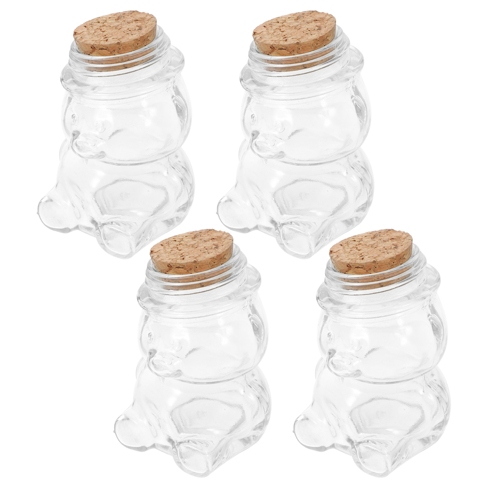 Coffee Tea And Sugar Set - 4Pcs Glass Candy Jar Set Transparent