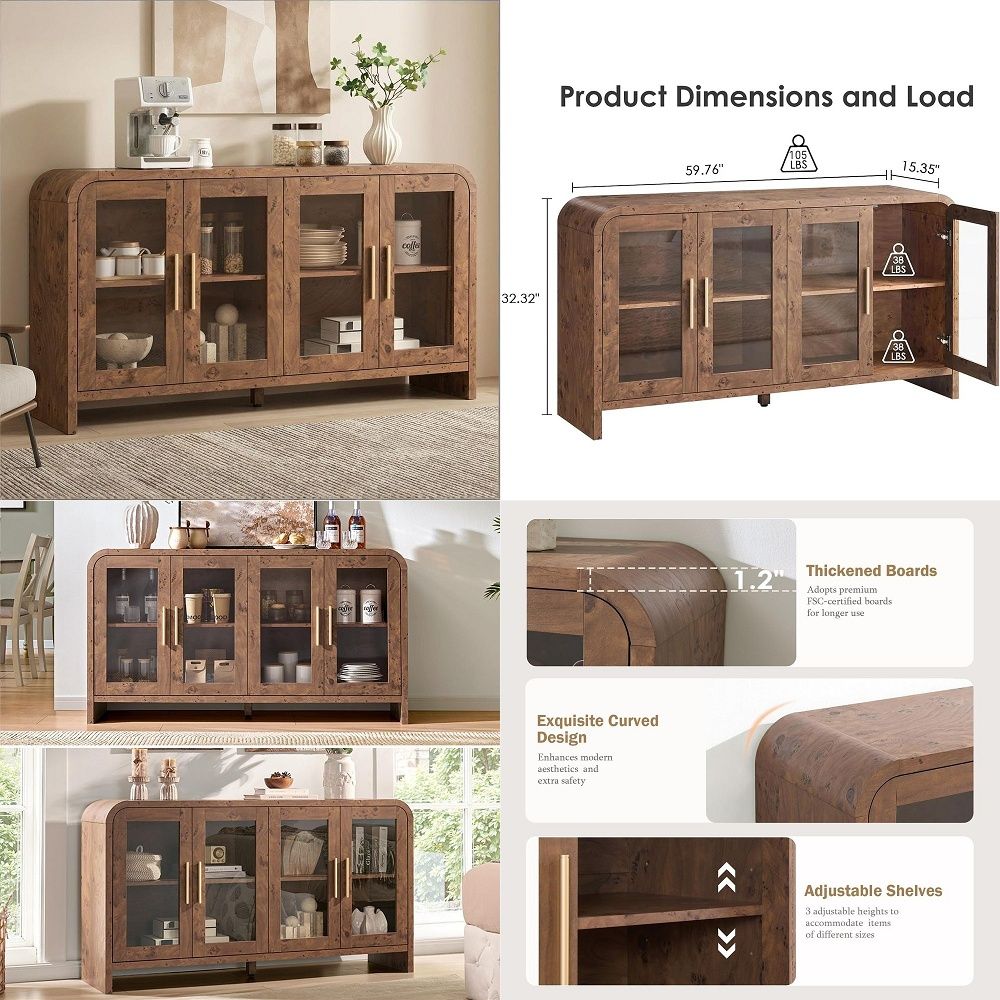 Coffee & Tea Ken'S House - Sideboard Buffet Cabinet with Storage, Sideboard