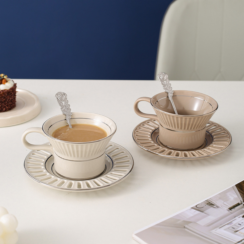 Coffee Tea And Sugar Set - Luxury Ceramic Coffee Cup Dish Nordic