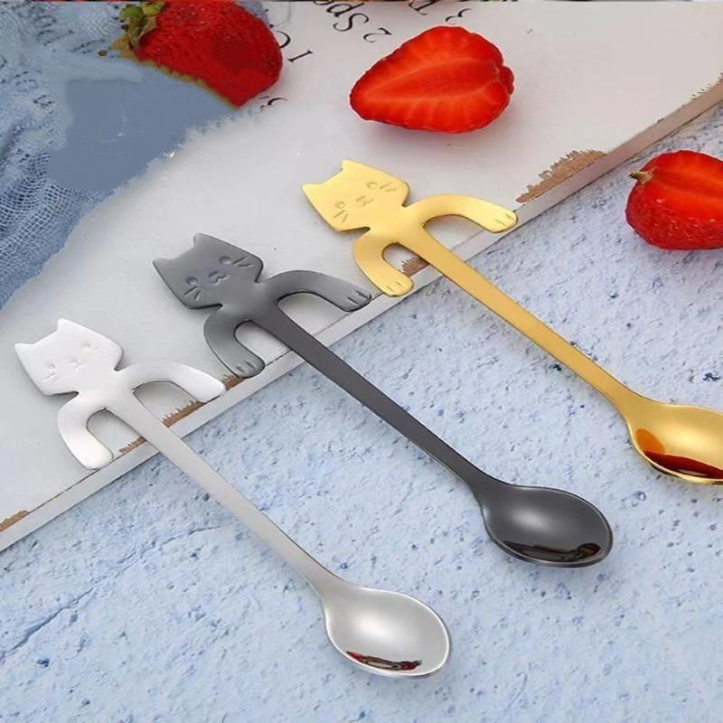 *1Pcs Stainless Steel Cute Cat - Coffee Tea Love ulasan dan harga
