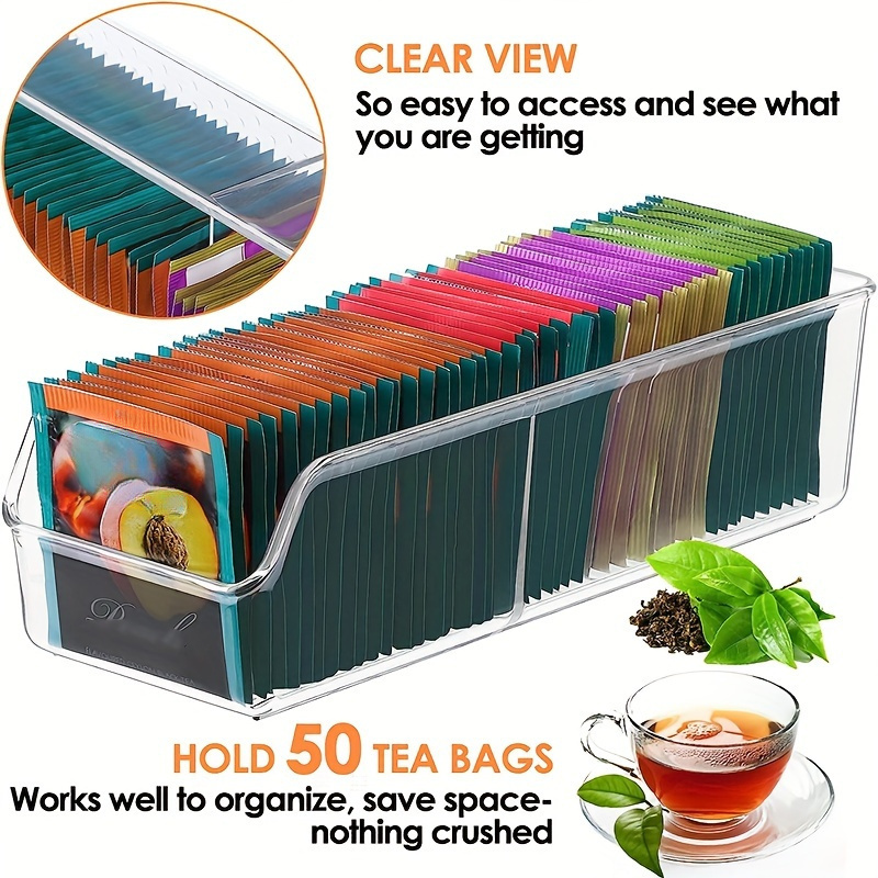 1pc Clear Tea Bag Organizer Bo - Coffee Tea And Sugar Canisters ulasan dan harga