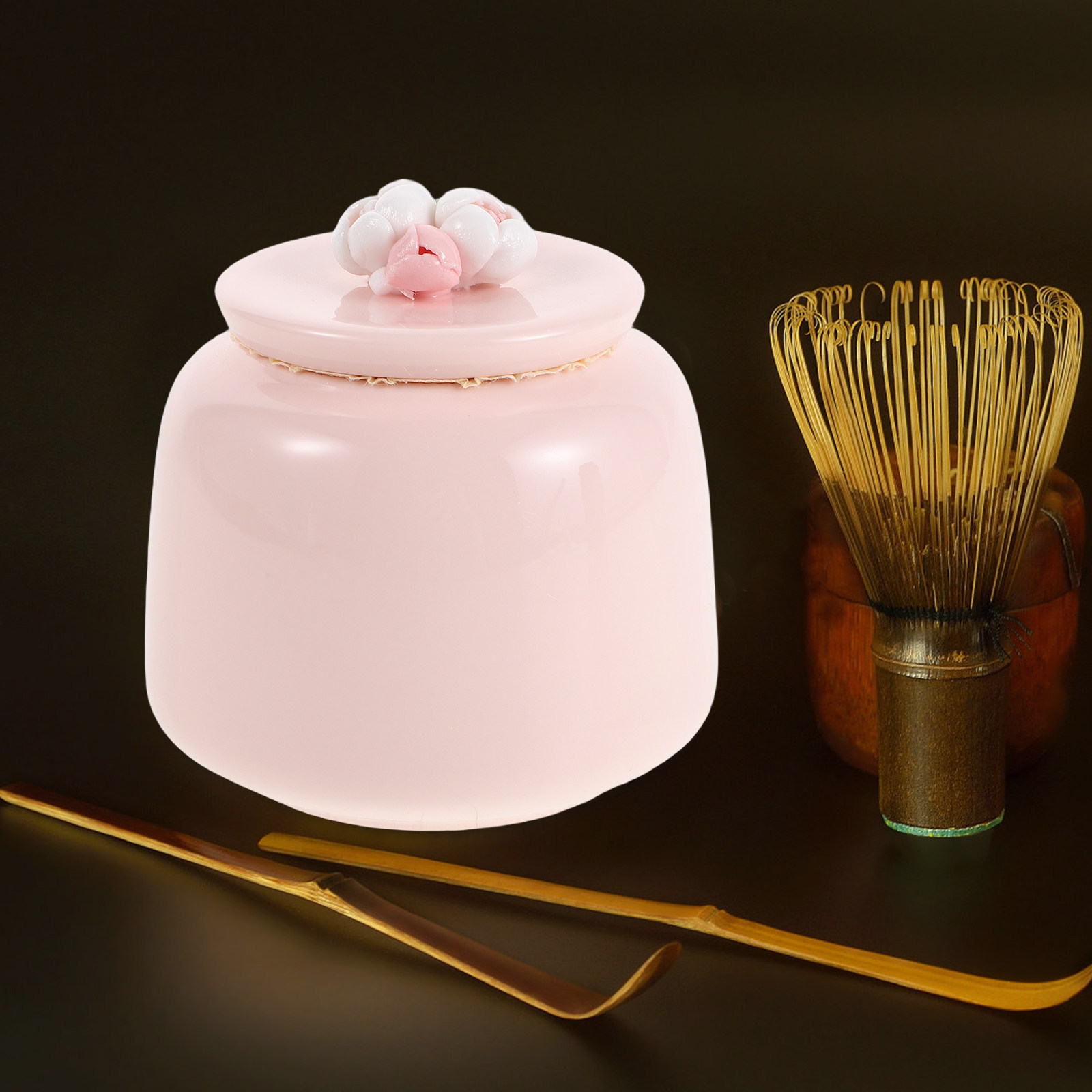 Ceramic Tea Jar Pink Porcelain - Coffee Tea And Sugar Canisters ulasan dan harga