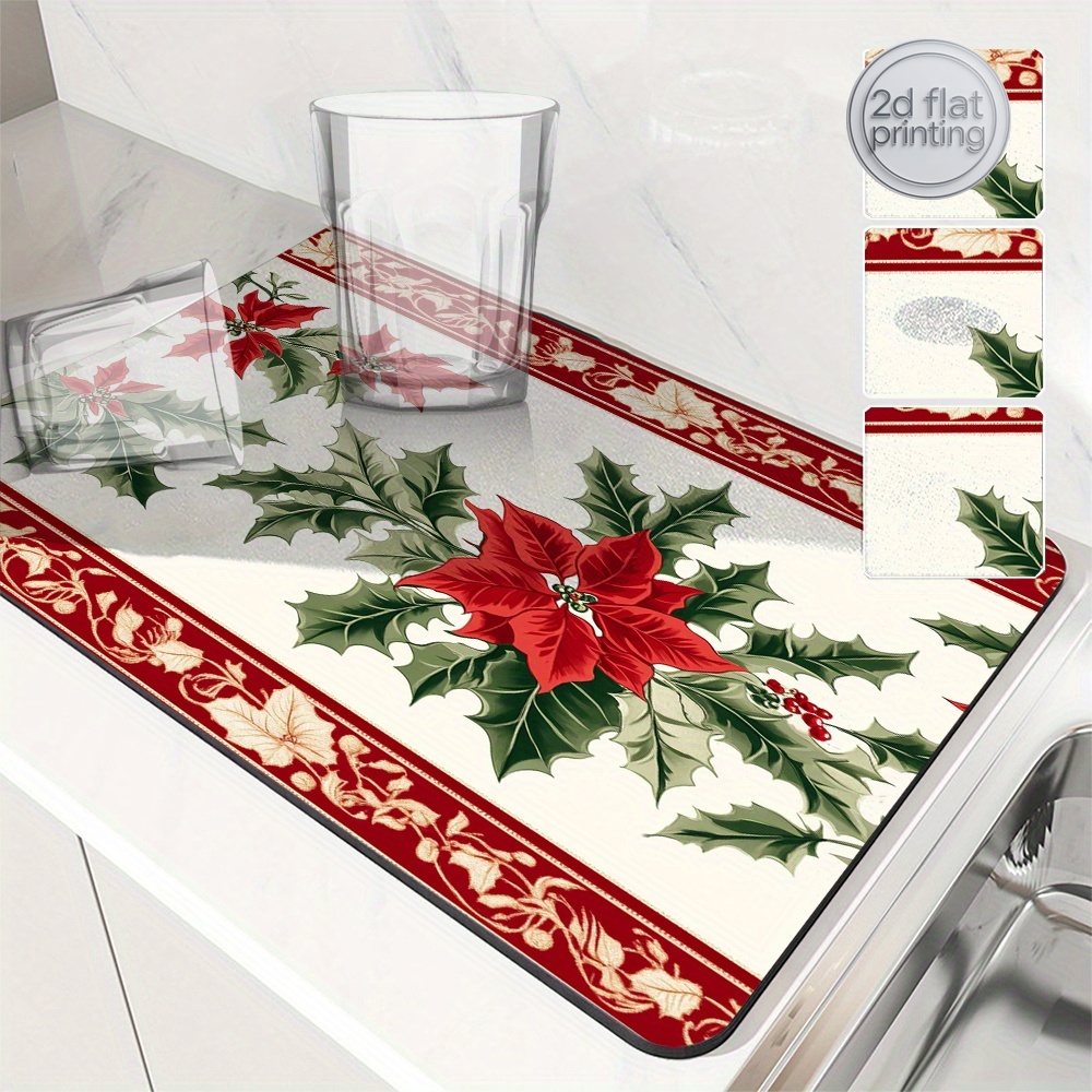 1pc Christmas Poinsettia Holly - Tea Coffee Utensils ulasan dan harga