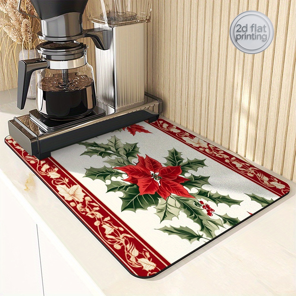 1pc Christmas Poinsettia Holly - Tea Coffee Utensils ulasan dan harga