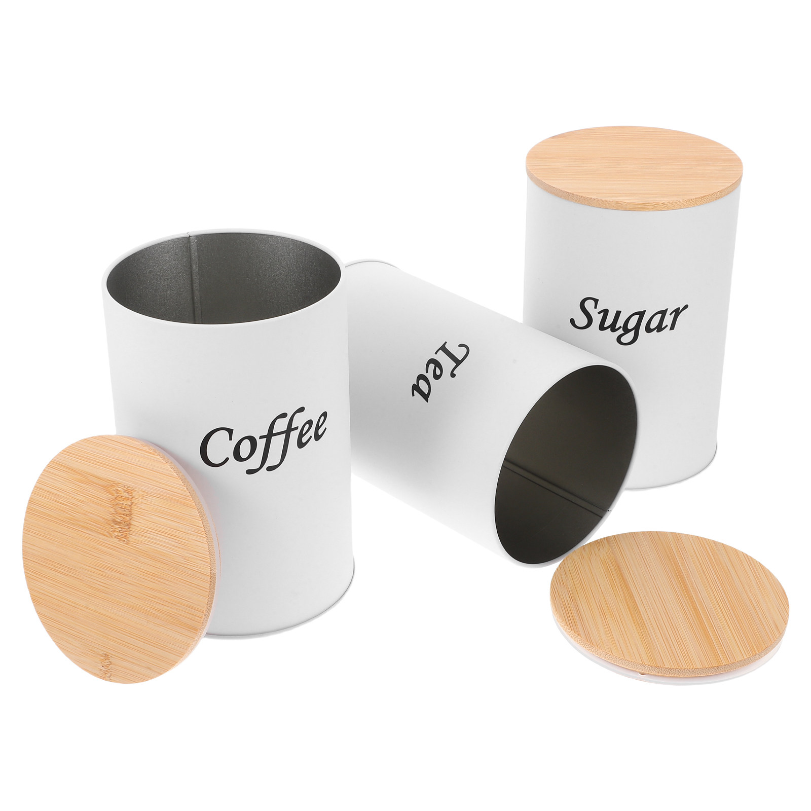 3Pcs Airtight Round Canisters  - Coffee Tea And Sugar Canisters ulasan dan harga