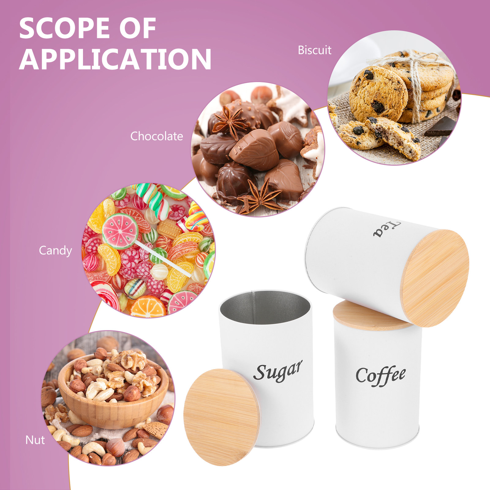 3Pcs Airtight Round Canisters  - Coffee Tea And Sugar Canisters ulasan dan harga