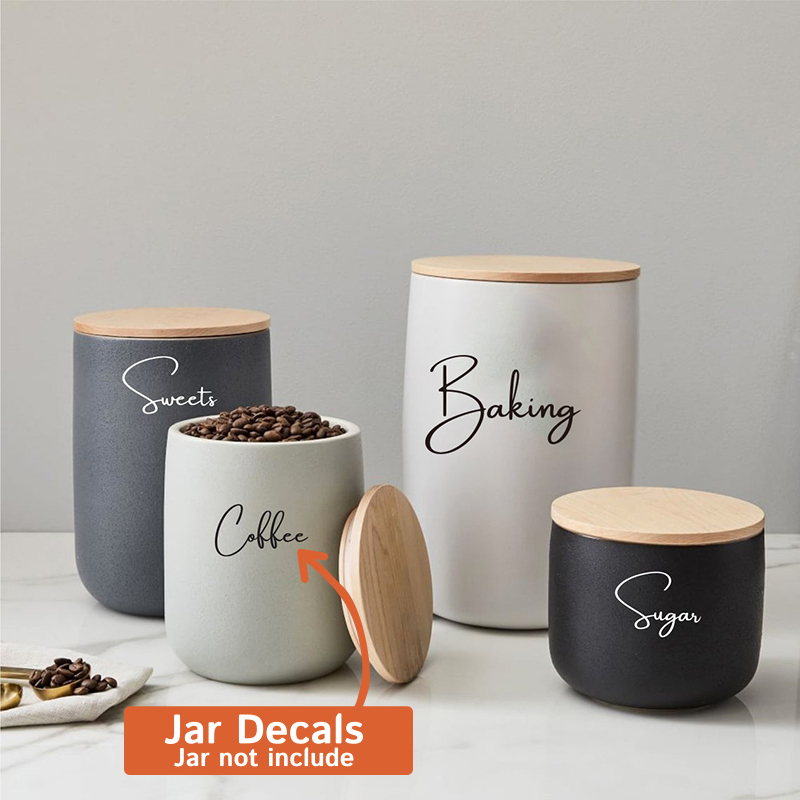 Decal Only 8Pcs Kitchen Organi - Switching Coffee To Tea ulasan dan harga