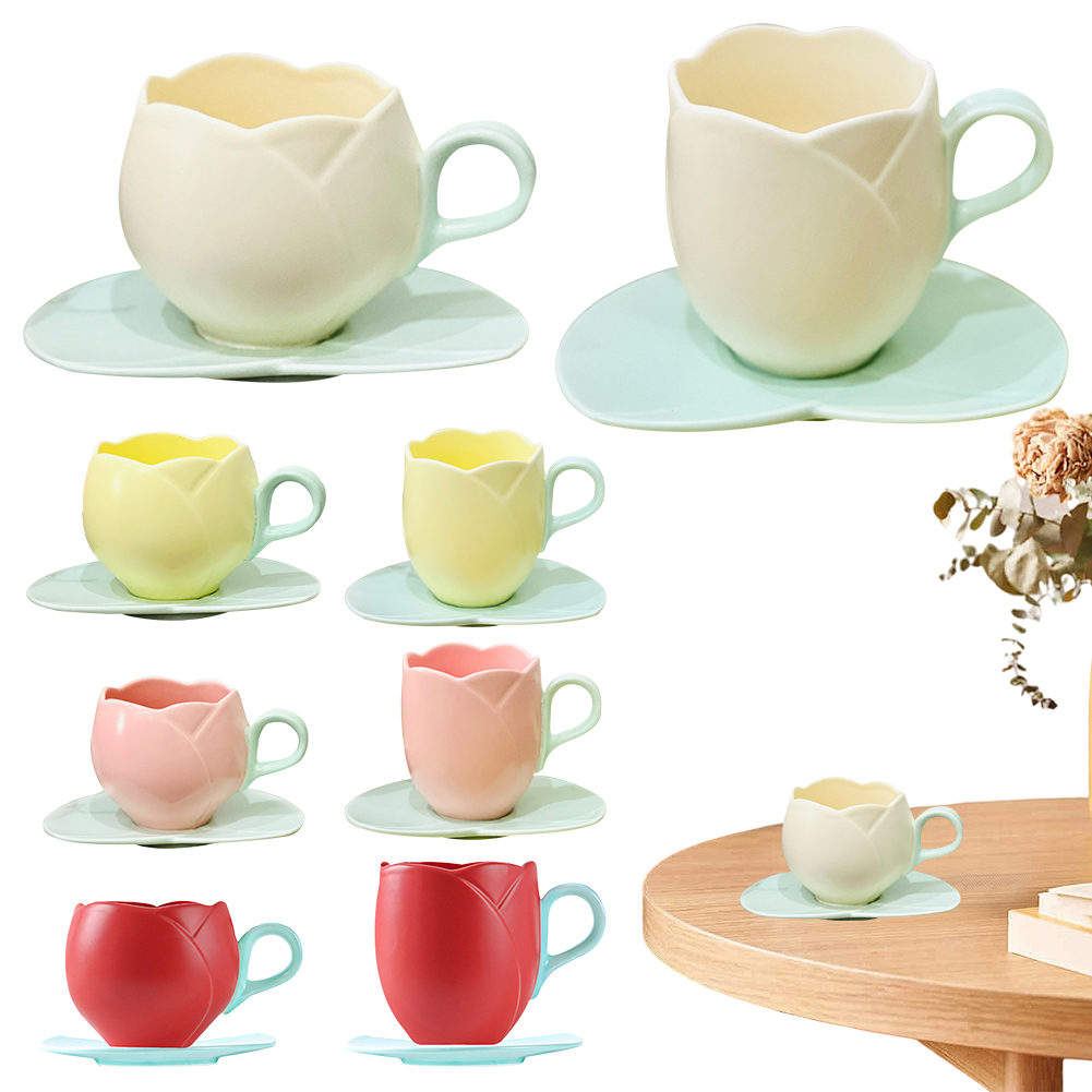 Tulip Coffee Cup with Saucer C - Coffee Tea Love ulasan dan harga