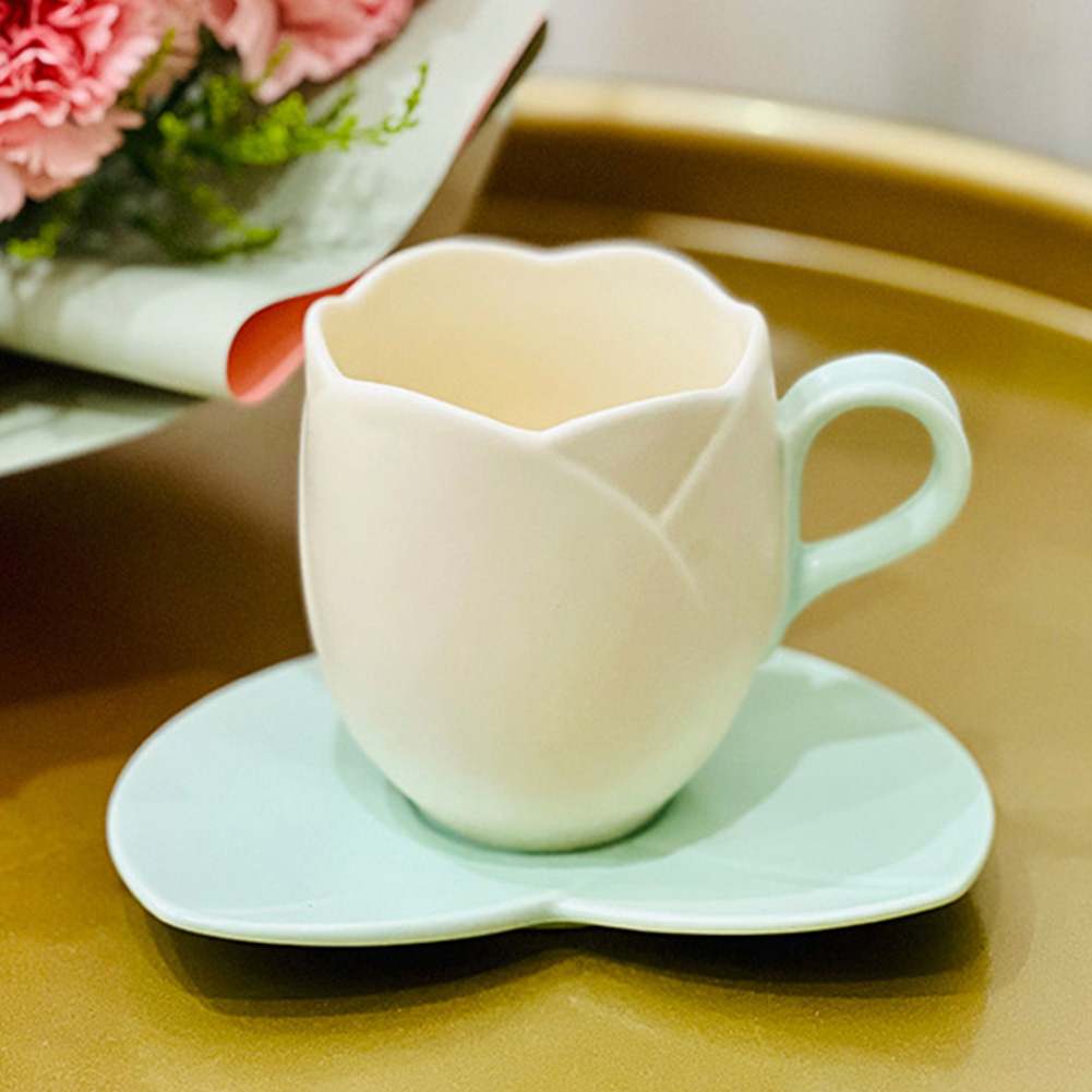 Tulip Coffee Cup with Saucer C - Coffee Tea Love ulasan dan harga