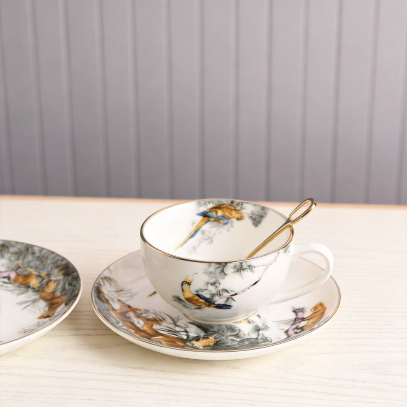Retro British Bone China Jungl - Coffee Tea Love ulasan dan harga
