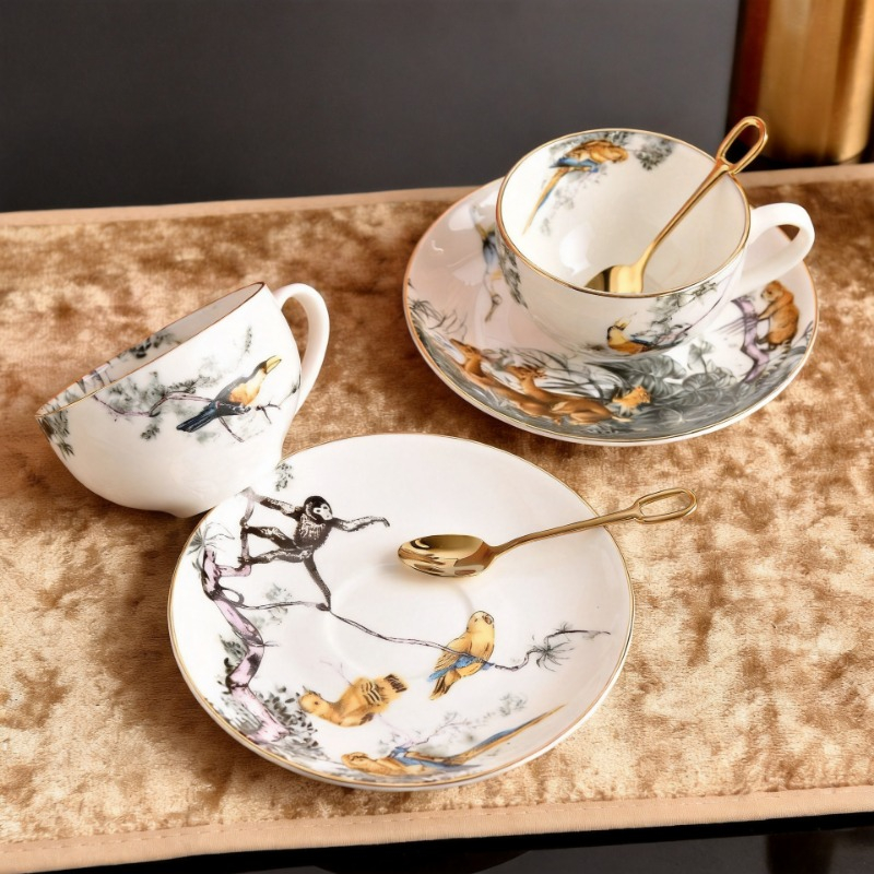 Retro British Bone China Jungl - Coffee Tea Love ulasan dan harga