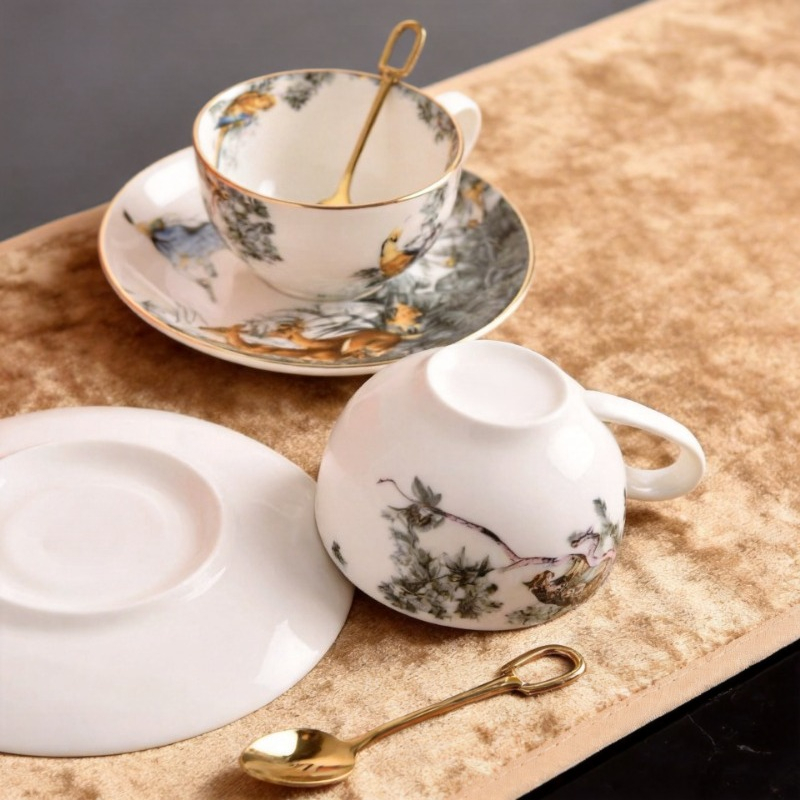 Retro British Bone China Jungl - Coffee Tea Love ulasan dan harga