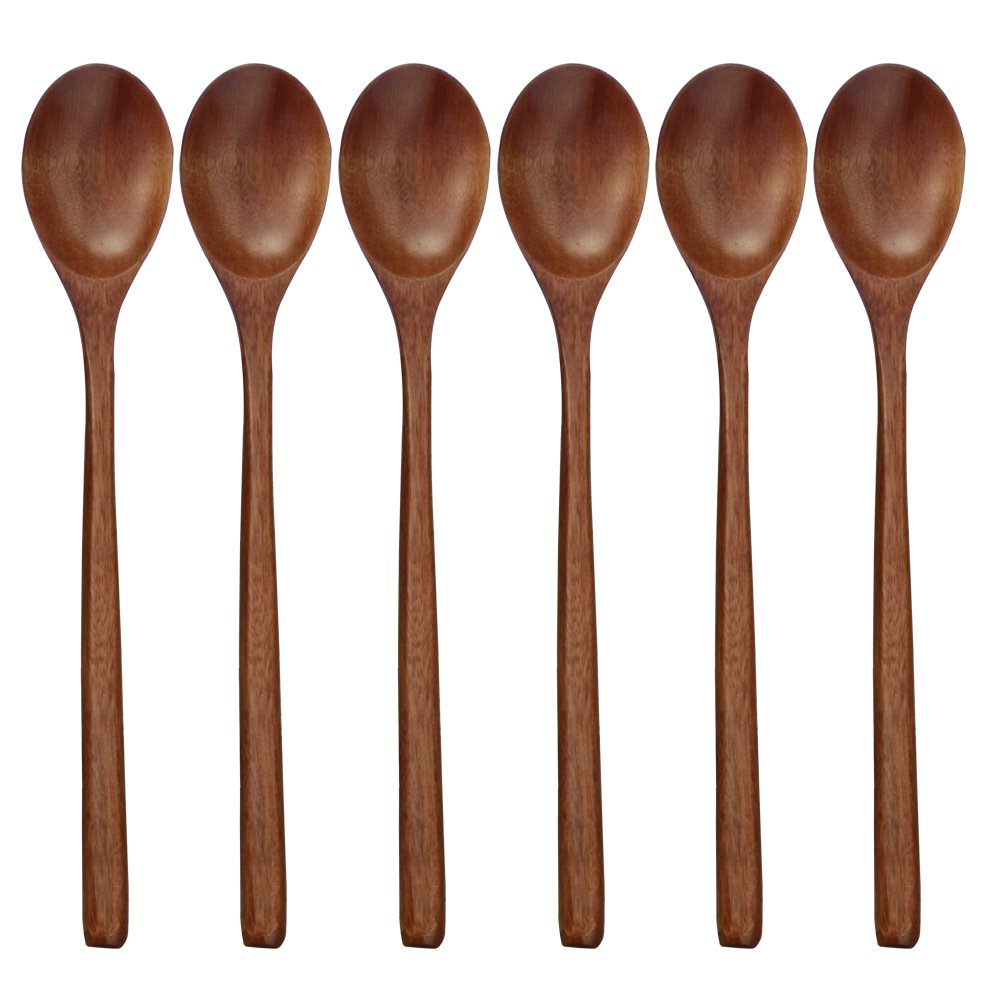 6pcs Wooden Spoon Tableware Ki - Tea Coffee Utensils ulasan dan harga