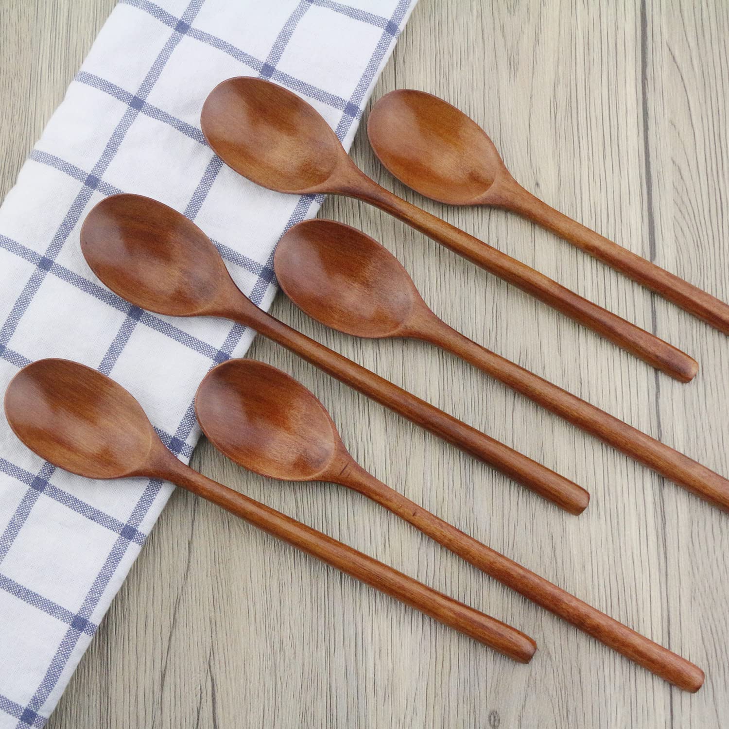 6pcs Wooden Spoon Tableware Ki - Tea Coffee Utensils ulasan dan harga