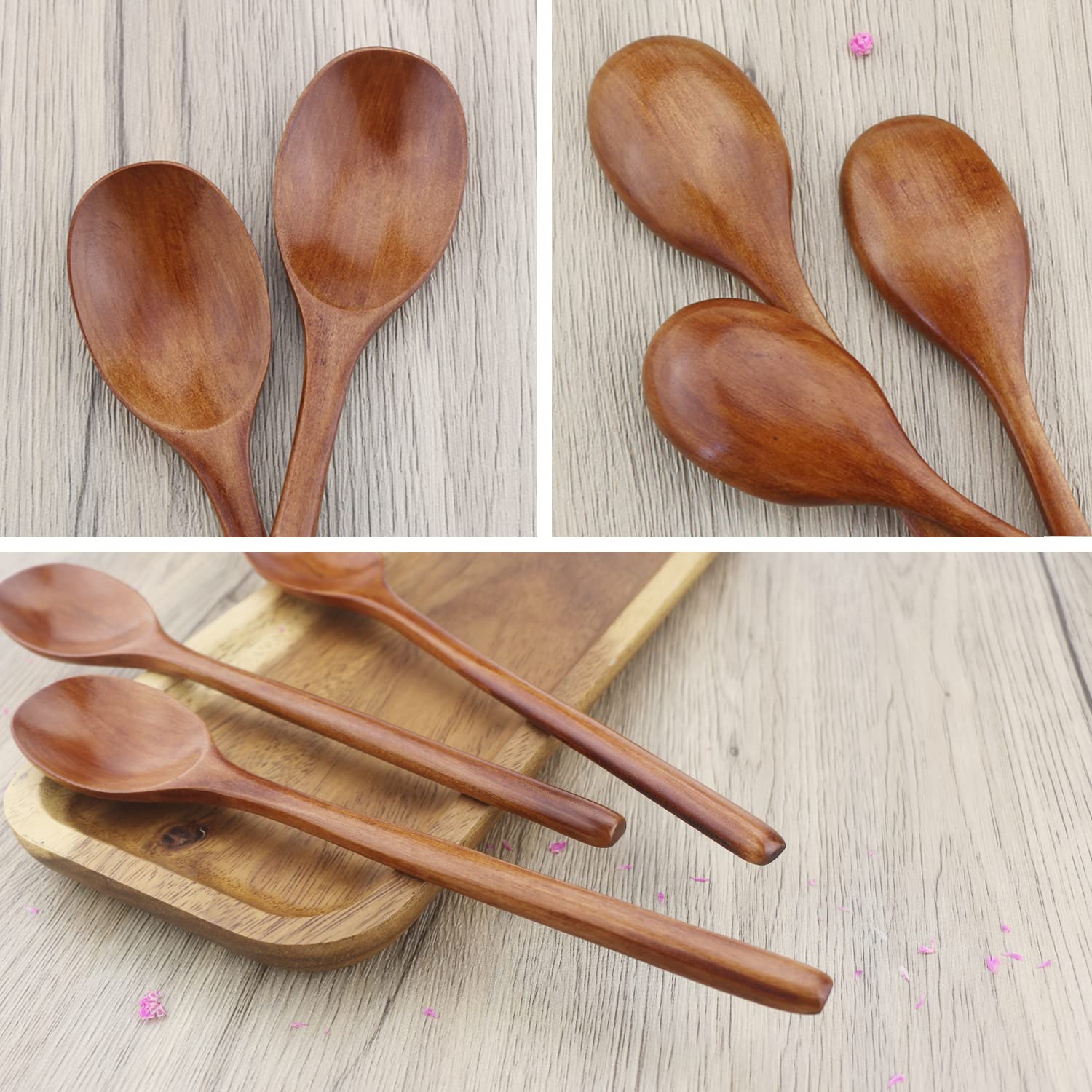 6pcs Wooden Spoon Tableware Ki - Tea Coffee Utensils ulasan dan harga