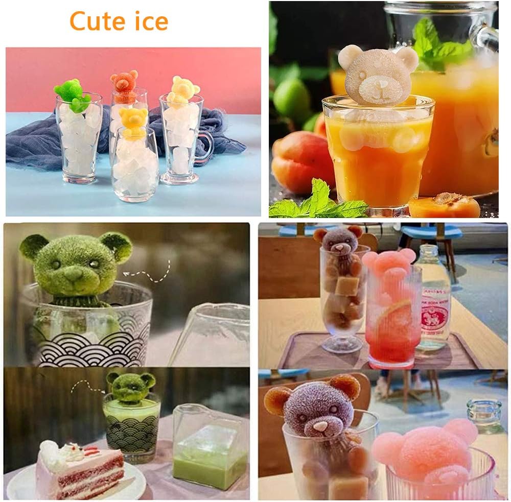 1~6Pcs Ice Bear Mold 3D Bear S - Coffee Tea Love ulasan dan harga