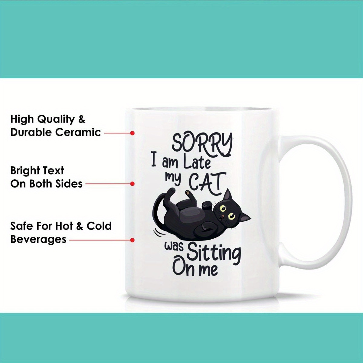 1 Funny Cat Shaped Ceramic Mug - Coffee Tea With Me ulasan dan harga