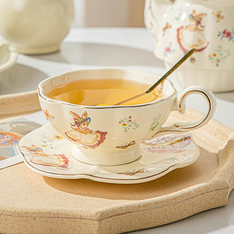 English retro coffee cup and p - Coffee Tea Gift Set ulasan dan harga