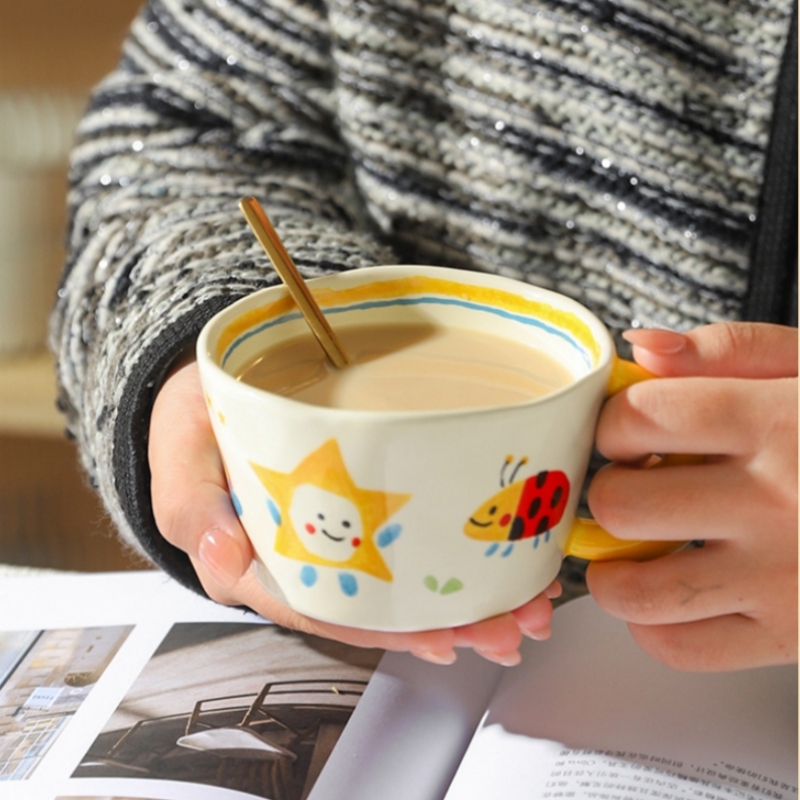 Ceramic Mug Lovely Hand Painte - Coffee Tea Love ulasan dan harga