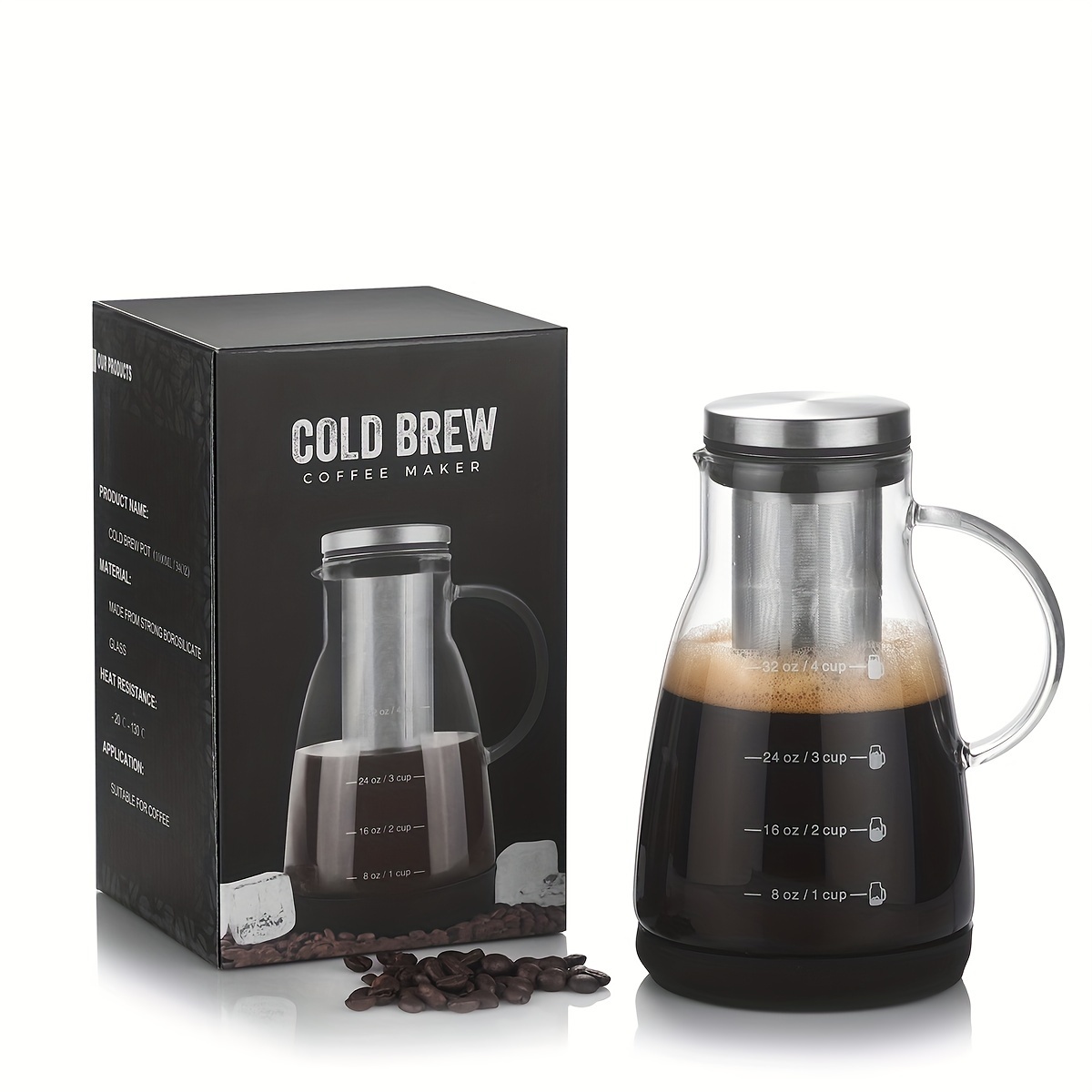 24oz Classic Glass Cold Brew C - Coffee Tea Brew ulasan dan harga