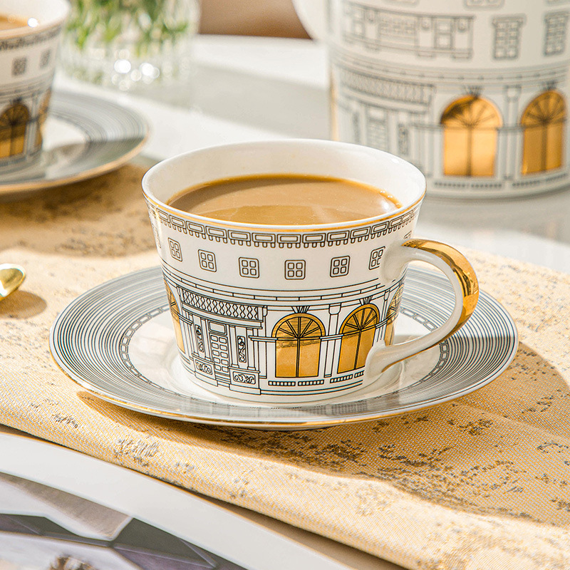 Architectural Cup and Saucer C - Coffee Tea And Sugar Set ulasan dan harga