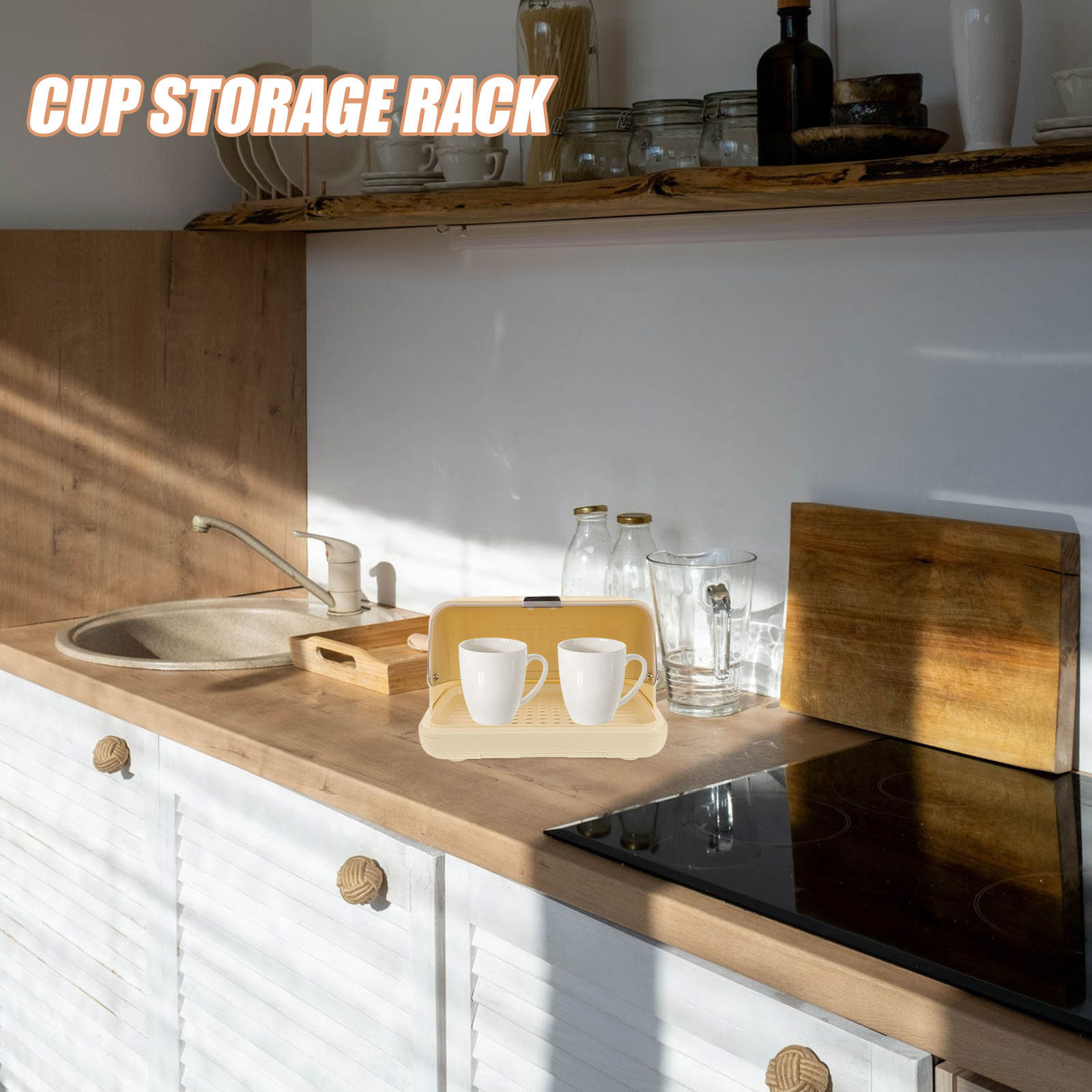 Cup Storage Organizer Box Desk - Coffee Tea Cup ulasan dan harga
