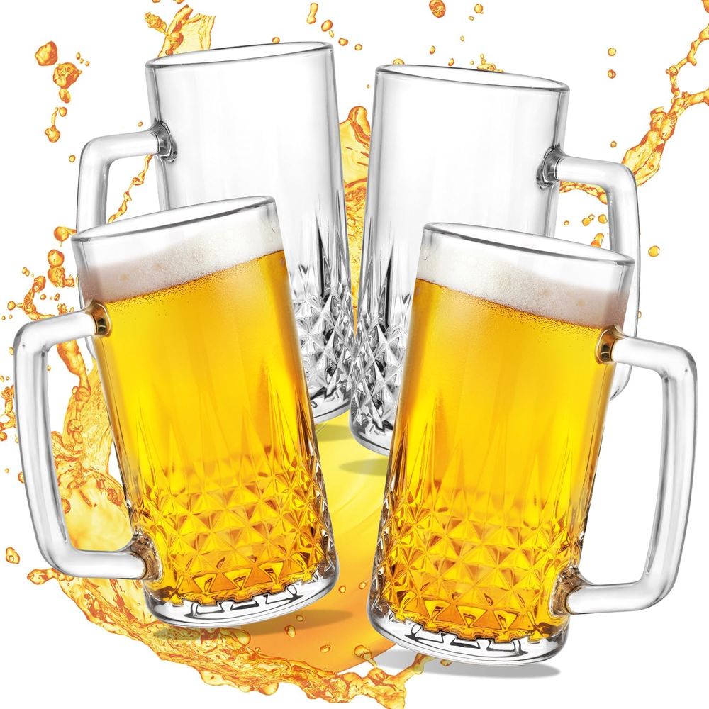 20 oz Heavy Glass Mugs Set of  - Coffee Tea Gift Set ulasan dan harga