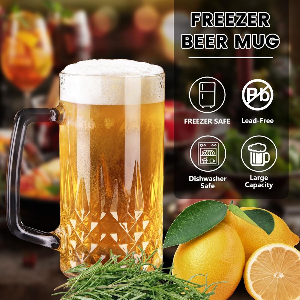 20 oz Heavy Glass Mugs Set of  - Coffee Tea Gift Set ulasan dan harga