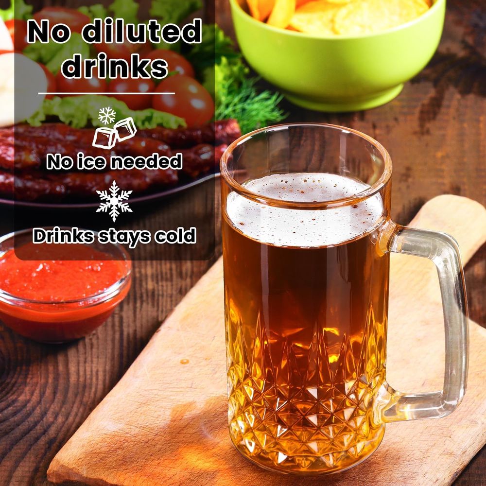 20 oz Heavy Glass Mugs Set of  - Coffee Tea Gift Set ulasan dan harga