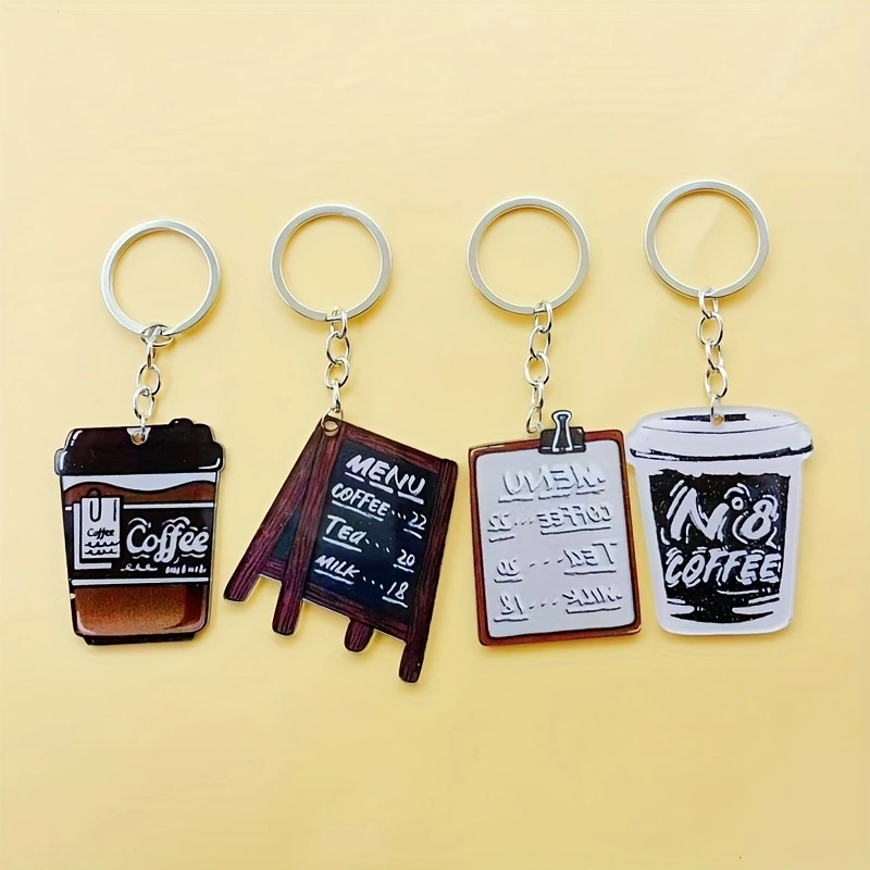 8pcs acrylic coffee cup keycha - Coffee & Tea Ken'S House ulasan dan harga