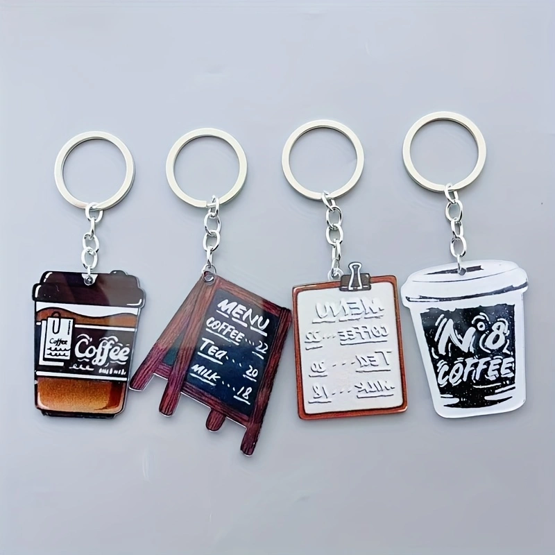 8pcs acrylic coffee cup keycha - Coffee & Tea Ken'S House ulasan dan harga