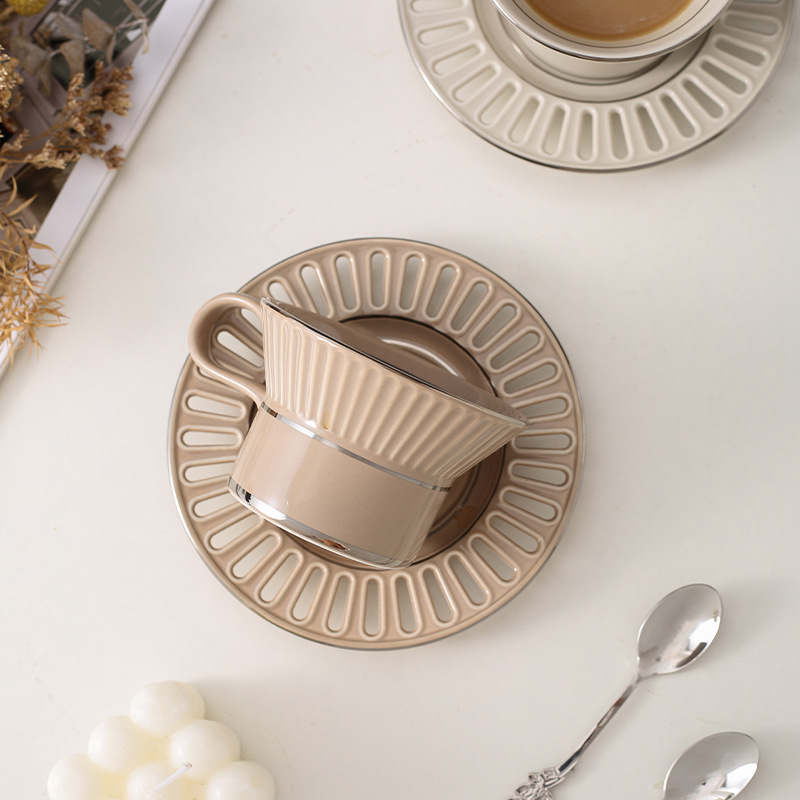 Luxury Ceramic Coffee Cup Dish - Coffee Tea And Sugar Set ulasan dan harga